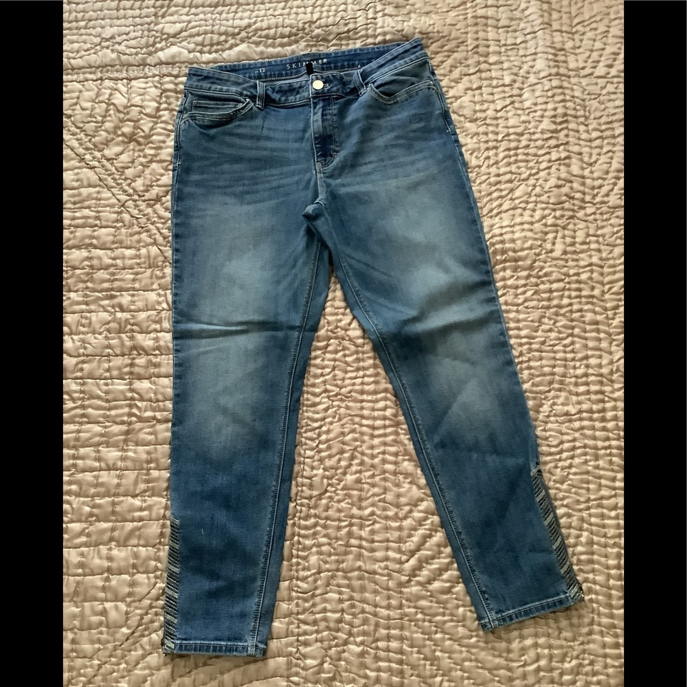 WHBM Ankle Skimmer Jeans w/ankle zip sz 12